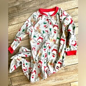 Rare brown Santa clothing item Carters Kids footed pajamas size 5T